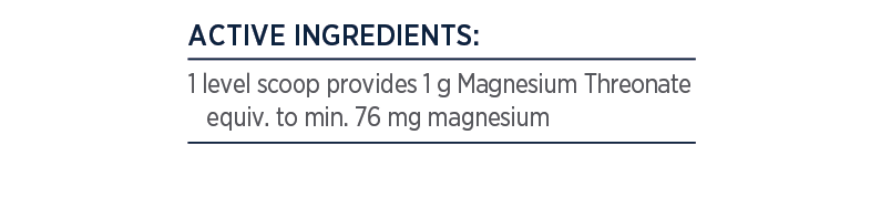 Designs for Health Magnesium Threonate supplement facts panel