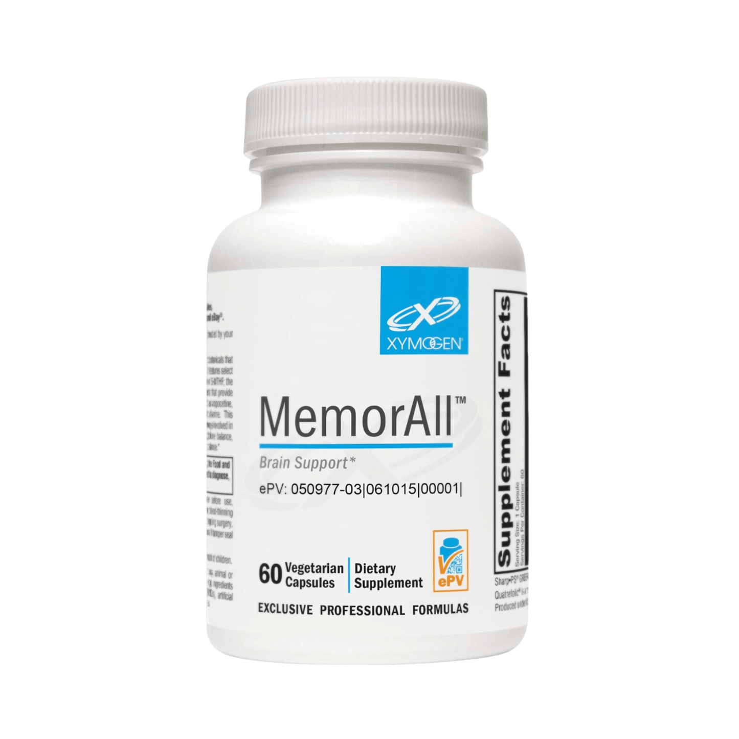 Xymogen MemorAll 60 capsules — practitioner-grade cognitive and memory support supplement