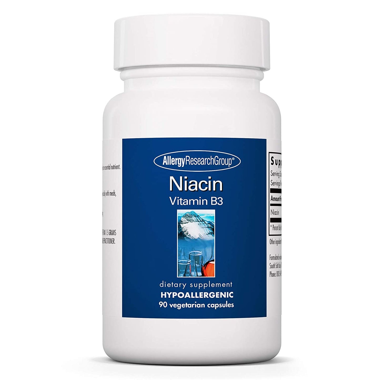 Allergy Research Group Niacin B3 250mg 90 capsules – nicotinic acid NAD cofactor hypoallergenic