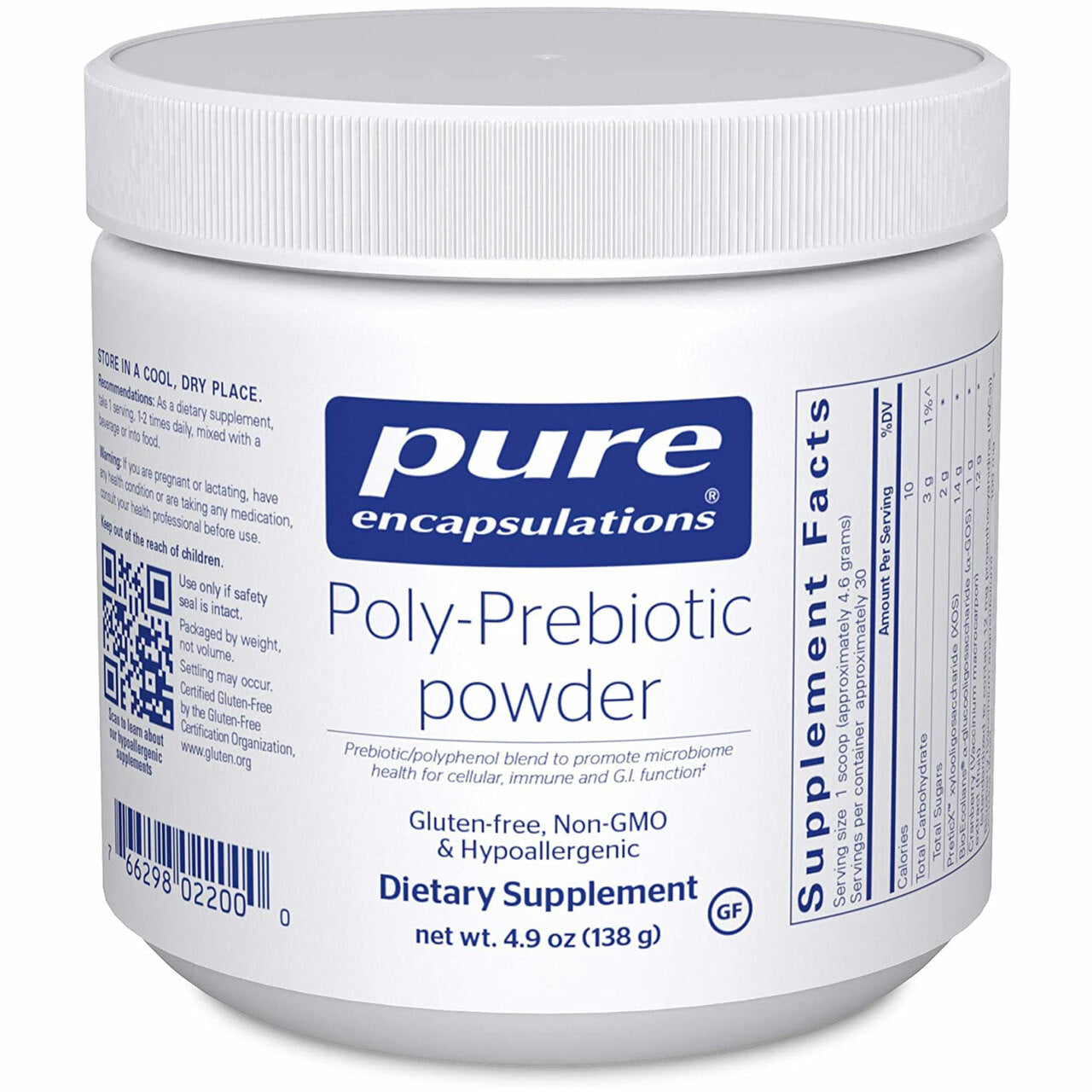 Pure Encapsulations Poly-Prebiotic powder – PreticX XOS BioEcolians GOS polyphenol prebiotic blend