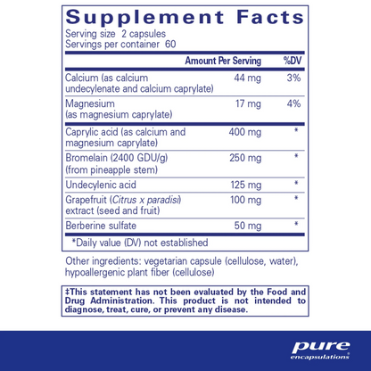 Supplement facts label for a product by pure encapsulations