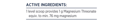 Designs for Health Magnesium Threonate supplement facts panel
