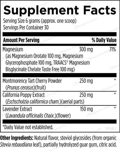 Supplement facts label with detailed ingredient list and serving size information.