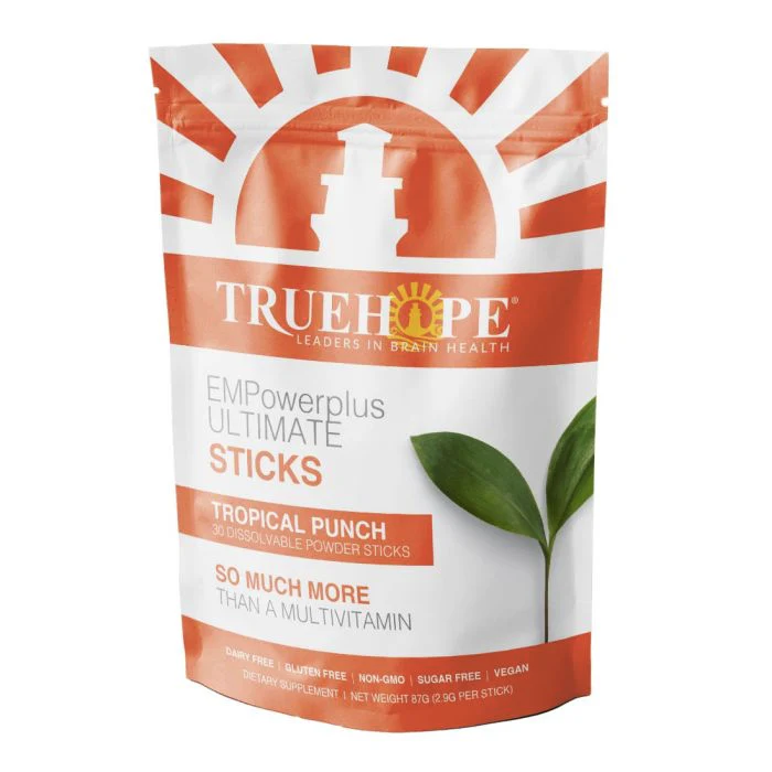 TrueHope Empowerplus Ultimate Sticks packaging with a tropical punch flavor on a white background