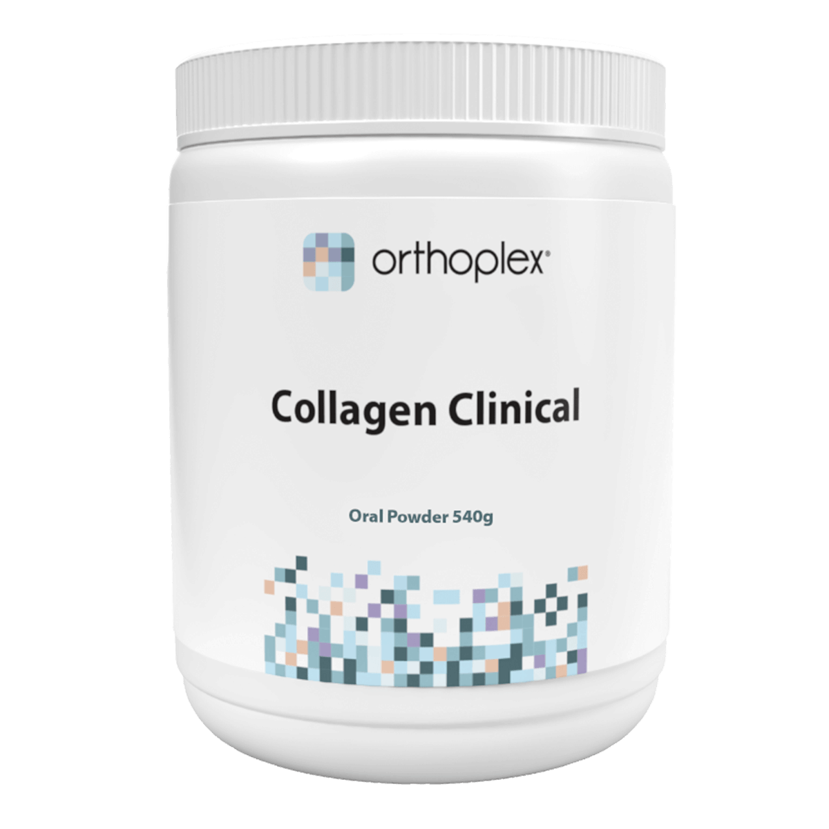 Orthoplex Collagen Clinical powder container on a white background