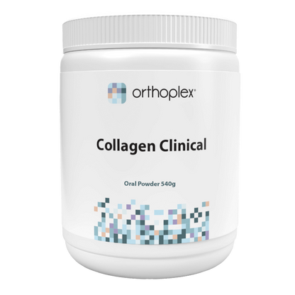 Orthoplex Collagen Clinical powder container on a white background