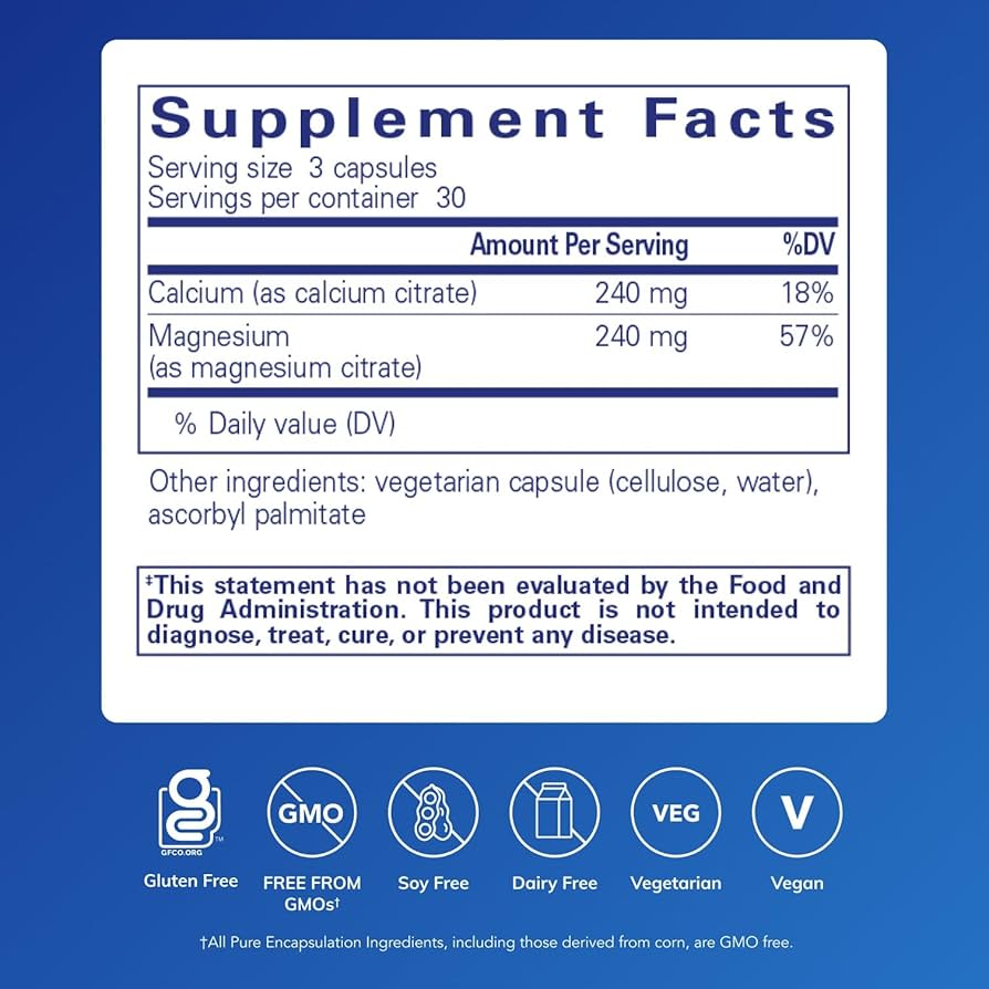 Supplement facts label with nutritional information on a blue background