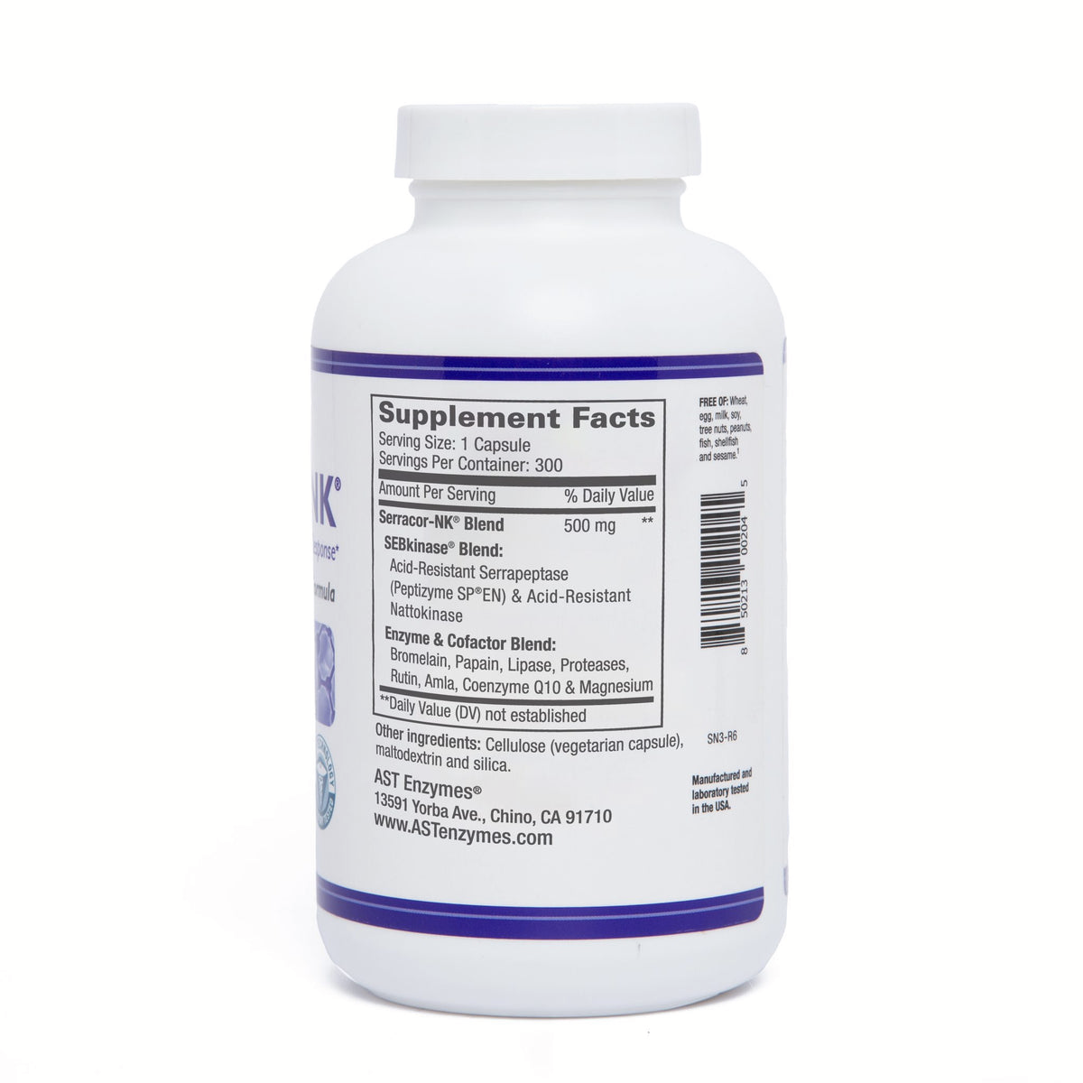 Supplement bottle with label on a white background