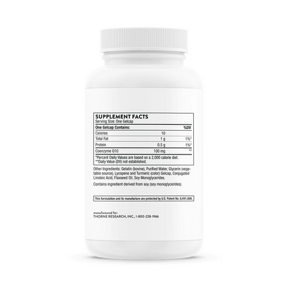 White supplement bottle with label on a white background