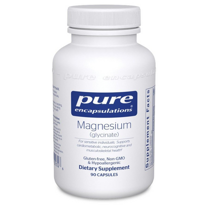 Pure Encapsulations Magnesium Glycinate 120 mg, 90 vegetarian capsules, front of bottle