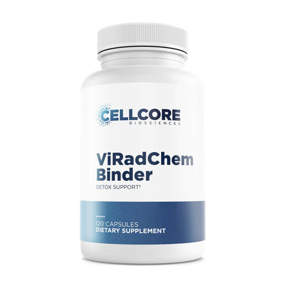 CellCore Biosciences ViRadChem Binder 120 capsules – BioActive Carbon zeolite antioxidant detox support