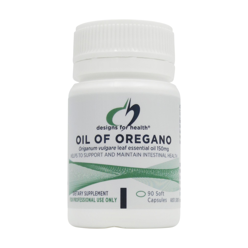 Designs for Health Oil of Oregano — 60 softgel bottle, standardised oregano oil with carvacrol and thymol