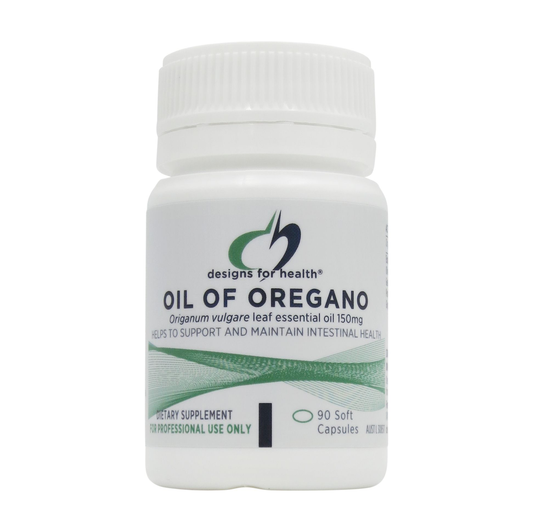 Designs for Health Oil of Oregano — 60 softgel bottle, standardised oregano oil with carvacrol and thymol