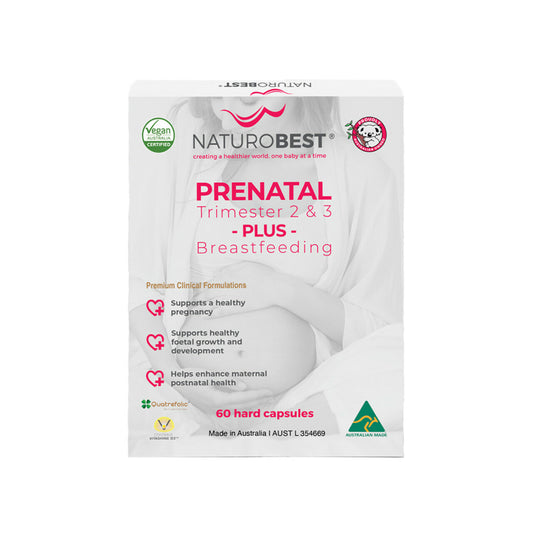 aturoBest Prenatal Trimester 2 & 3 Plus Breastfeeding 60 capsules – Quatrefolic active folate prenatal vitamin