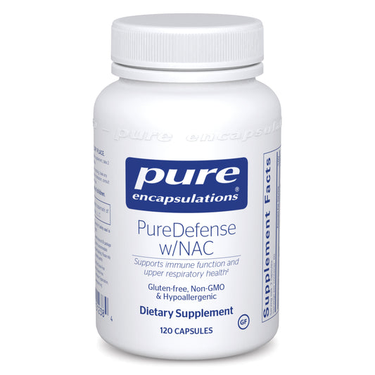 Pure Encapsulations PureDefense with NAC – immune and upper respiratory support formula with EpiCor®, NAC, elderberry, quercetin, vitamins C and D3, and zinc – 120 vegetarian capsules