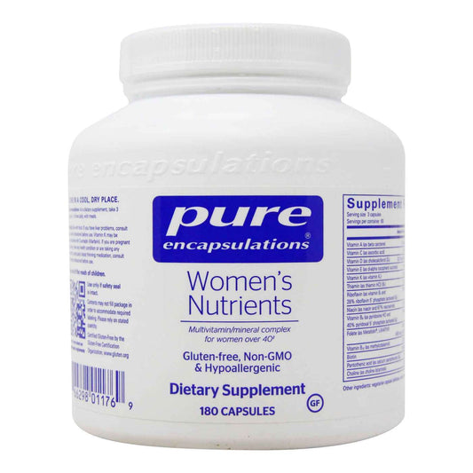 Pure Encapsulations Women's Nutrients 40+ – comprehensive multivitamin and mineral complex for women over 40 with Metafolin® L-5-MTHF, HMRlignan™, FloraGLO® lutein, EpiCor®, activated B vitamins, and proprietary BreastHealth Plus, MacularSynergy, Cardio Polyphenol and StressCalm blends – 180 vegetarian capsules